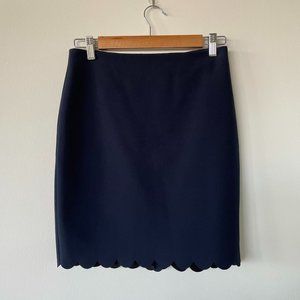 Banana Republic - Navy Scalloped Mini Skirt